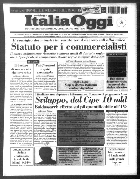 Italia oggi : quotidiano di economia finanza e politica